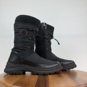 New Womens Aquatherm Canada Ava Black Quilted Lined Winter‎ Boots Size 11 M NWOB